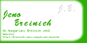 jeno breinich business card